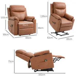 HOMCOM Power Lift Chair Electric Riser Recliner with Remote Control, Brown