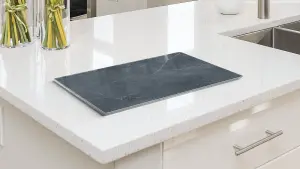 ALLboards Glass Chopping Board Anthracite Marble 60x52cm Cutting Board Splashback Worktop Saver for Kitchen Hob Protection