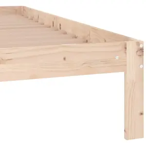 Berkfield Bed Frame Solid Wood Pine 140x190 cm