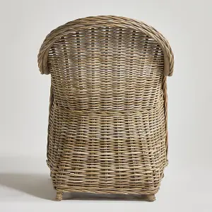 Libby Armchair Removable Cushion Seat with a Classic Rattan Wicker Round Frame