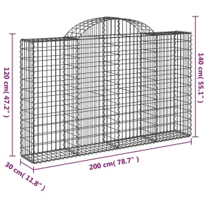 Berkfield Arched Gabion Baskets 13 pcs 200x30x120/140 cm Galvanised Iron