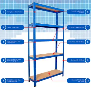 5 Tier Ultimate Garage Shelving 1800h x 900w x 300d mm 175kg