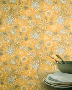 Arthouse Vintage Bloom Mustard Yellow Wallpaper