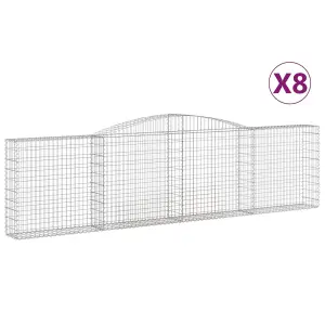 Berkfield Arched Gabion Baskets 8 pcs 400x30x100/120 cm Galvanised Iron