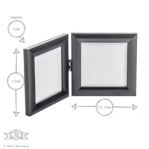 Nicola Spring - Folding 2 Photo Frame - 4 x 4"