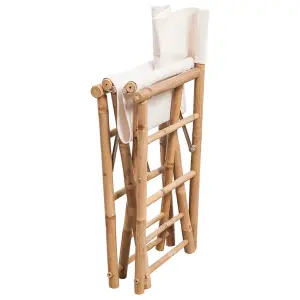 Berkfield Folding Director's Chair 2 pcs Bamboo and Canvas