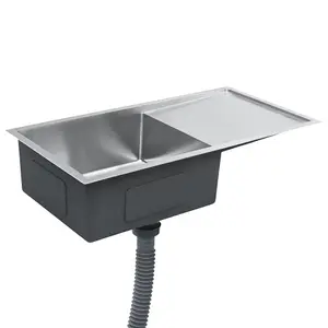 Berkfield Handmade Kitchen Sink with Strainer Stainless Steel