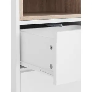 120 Cm Wide 2 Drawer Sideboard White/Oak