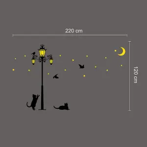 Glow in Dark Street Light Wall Sticker Home Decoration Mural Decal Paper Art Glow in Dark Stickers Stock Clearance