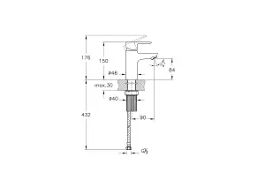 VitrA Flow Line Matt Black Round Basin Mixer