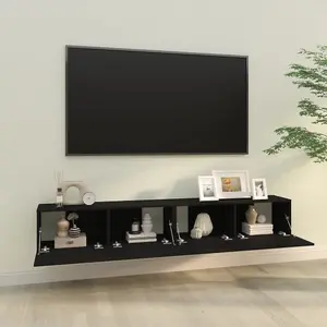 Berkfield Wall TV Cabinets 2 pcs Black 100x30x30 cm Engineered Wood