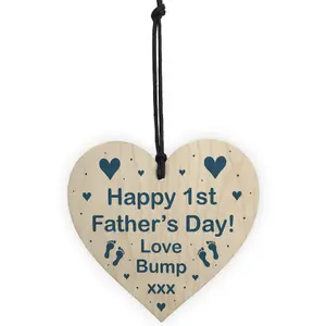 Novelty 1st Fathers Day Gift From Bump Hanging Heart New Daddy Gift Keepsake