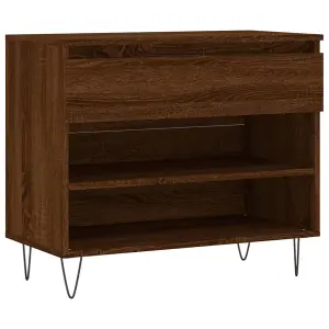 Berkfield Shoe Cabinet Brown Oak 70x36x60 cm Engineered Wood