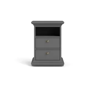 Paris Matt 2 Drawer Bedside table (H)588mm (W)436mm (D)400mm