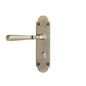 Colours Leba Antique brass effect Steel Straight Bathroom Door handle (L)116mm