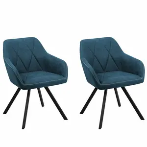 Ebeling Upholstered Dining Chair (Set of 2) Blue