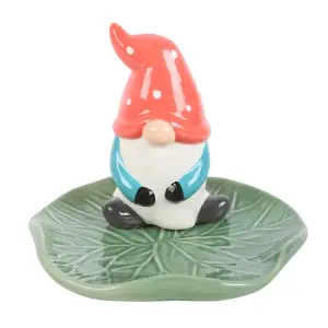 Something Different Gonk Lily Pad Incense Holder White/Green/Red (One Size)