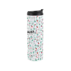 Journalist Travel Mug - Novelty Trades Gift Stainless Steel Vacuum-Sealed Double-Walled Hot/Cold Drinks Travel Flask