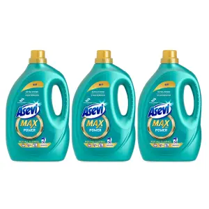 Asevi Max Laundry Liquid Detergent Power 50 Washes 2500ML x 3