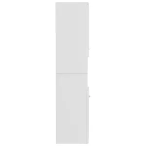 Berkfield Bathroom Cabinet High Gloss White 30x30x130 cm Engineered Wood