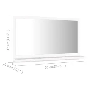 Dorlene Framed Wall Mounted Bathroom Mirror White / 60 cm