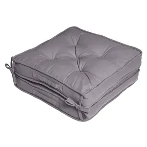 Homescapes Charcoal Grey Cotton Travel Support Booster Cushion