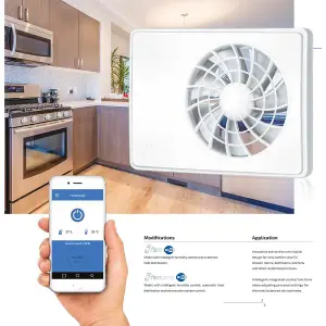 Blauberg Smart PIR Intelligent Humidity Controlled Bathroom Extractor Fan - Ice White