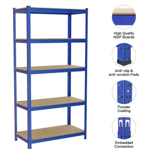 Yaheetech Blue Steel Storage Shelves with Adjustable Height