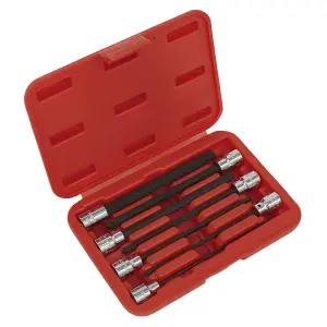 Sealey Ball-End Hex Socket Bit Set 7 Pcs 3/8" Square Drive 150mm Metric AK62257