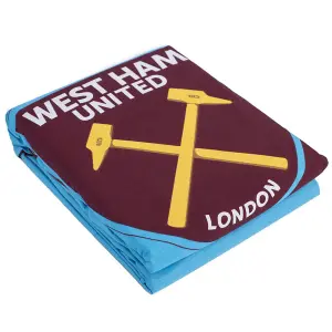 West Ham United FC Split Duvet Cover Set Blue/Maroon/Gold (King)