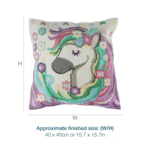 TAP CUSH UNICORN - Half Cross Stitch / Tapestry Kit: Cushion: Unicorn - Trimits