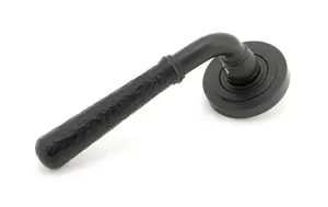 From The Anvil Matt Black Hammered Newbury Lever on Rose Set (Art Deco) - Unsprung