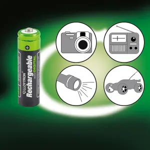 LLOYTRON NiMH Rechargeable AccuDigital Batteries AA Size 1300mAh 4 Pack