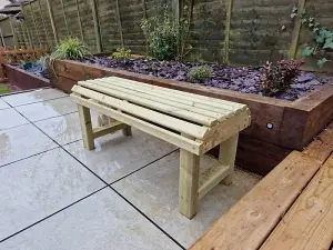 Churnet Backless Garden Bench - Timber - L39 X W99.5 X H43 cm - Fully Assembled