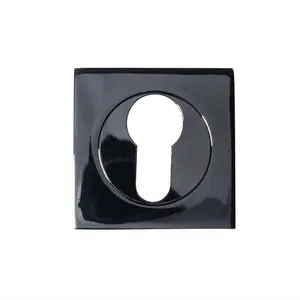 Square Euro Profile Escutcheon 52 x 52mm Concealed Fix Black Nickel