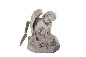 Detailed Guardian Angel Boy Memorial Stone