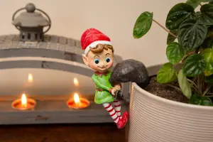 Pot Buddies Christmas Naughty Elf Plant Pot Hanger