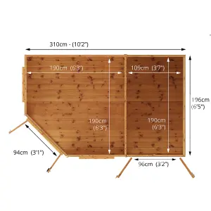 Mercia 7x11 ft with Double door & 2 windows Pent Wooden Summer house