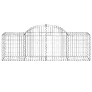 Berkfield Arched Gabion Baskets 7 pcs 200x50x60/80 cm Galvanised Iron