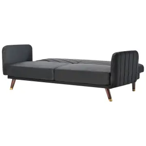 Beliani Glam Sofa Bed SENJA Black Velvet