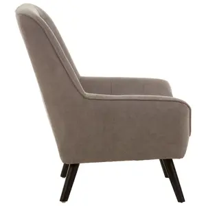 Interior by Premier Versatile Grey Curved Chair, Highback Velvet Buttoned Chair, Lightweight Velvet High-back Dining Chair