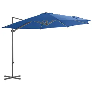 Berkfield Cantilever Umbrella with Steel Pole Azure Blue 300 cm