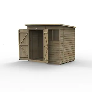 4LIFE Pent Shed 7x5 - 2 Windows - Double Door