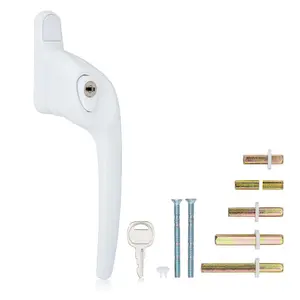 XFORT Cranked Right Window Handle Installation Kit in White