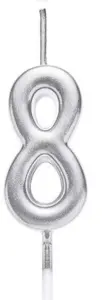 Shatchi Silver 8 Number Candle Birthday Anniversary Party Cake Decorations Topper