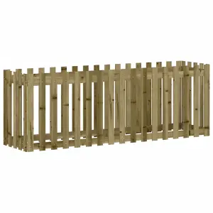 Berkfield Garden Raised Bed with Fence Design 200x50x70 cm Impregnated Wood Pine