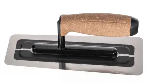 Toolty Flexible Venetian Trowel with Cork Handle on Aluminium Foot 240mm for Plastering Rendering Smoothing DIY