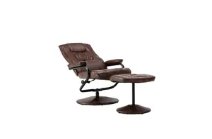 Swivel Recliner Chair Brown Birlea Memphis Tan Faux Leather Reclining Foot Stool