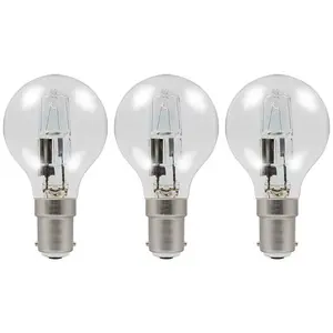 Crompton Lamps Halogen Golfball 18W B15 Dimmable Warm White Clear Energy Saver (3 Pack)