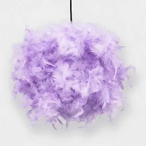 Eye-Catching and Modern Small Lilac Feather Decorated Pendant Lighting Shade